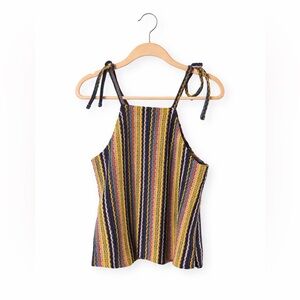 Madewell Texture & Thread Rainbow Crochet Tie-Shoulder Tank XXS